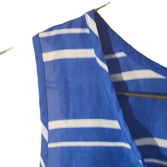 Tommy Hilfiger Medium Striped White Blue Tank Top Shirt - Picture 2 of 5